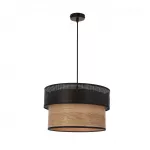 Pakabinamas &scaron;viestuvas Fornero wood lampshade 1x60 W E27, chromo ir juodos spalvos