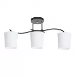 Lubinis &scaron;viestuvas Esnyr lamshade 3x40 W E27, chromo, juodos ir baltos spalvos
