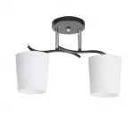 Lubinis &scaron;viestuvas Esnyr lamshade 2x40 W E27, chromo, juodos ir baltos spalvos