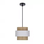Pakabinamas &scaron;viestuvas RATTAN lampshade made of rattan 1x40 W E27, kreminės, juodos ir baltos spalvos