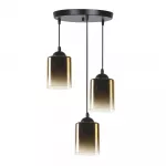 Pakabinamas &scaron;viestuvas SERENA PLATE 3X40 LAMP E27, juodos ir aukso spalvos