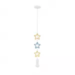 Pakabinamas &scaron;viestuvas STARS IQ KIDS 1x20 W E27, aukso ir mėlynos spalvos