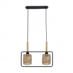 Pakabinamas &scaron;viestuvas Crown lampshade 2x40 W E27, juodos ir smėlio spalvos