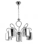 Pakabinamas &scaron;viestuvas ITALO lampshade 5x40 W E27, chromo ir sidabro spalvos