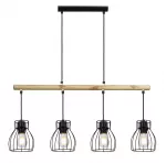 Pakabinamas &scaron;viestuvas BERNITA Lamp WISZĄCA 4x60 W E27, juodos spalvos