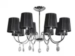 Pakabinamas &scaron;viestuvas SORENTO Lampshade 8x40 W E14, chromo ir juodos spalvos