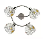 Lubinis &scaron;viestuvas Lamp ARON SPIRALA Crystal Amber 4x40 W G9, chromo spalvos