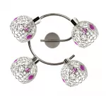 Lubinis &scaron;viestuvas Lamp ARON SPIRALA Crystal Violet 4x40 W G9, chromo spalvos