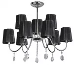 Pakabinamas &scaron;viestuvas SORENTO Lampshade 9x40 W E14, chromo ir juodos spalvos