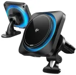 ESR HaloLock CryoBoost magnetinis automobilinis telefono laikiklis ant oro grotelių ir stiklo su 15W belaidžiu įkrovimu suderinamas su MagSafe Frosted Onyx