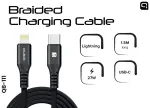 Quick QB-111 Braided Uzlādes un Datu kabelis USB-C uz Lightning 1.5m