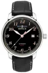 Zeppelin LZ 127 Graf Zeppelin Automatic Vīrie&scaron;u Pulkstenis 40mm Black Dial Black Leather Strap