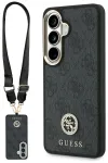 Guess 4G Big Rhinestone Triangle Strap MagSafe Aizsargapvalks priek&scaron; Samsung Galaxy S26 / melns