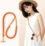 150 cm adjustable neck and shoulder strap with steel plate - orange