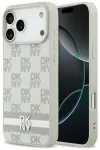 Etui DKNY Checkered with Printed Stripes do iPhone 17 Pro Max beżowy