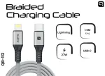 Quick QB-112 Braided Uzlādes un Datu kabelis USB-C uz Lightning 1.5m