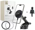 Tech-Protect MM15W-V4 magnetinis automobilinis telefono laikiklis ant oro grotelių ir stiklo su 15W belaidžiu įkrovimu suderinamas su MagSafe juodas