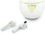 TWS Earphones Guess Gold Line Triangle Bezvadu austiņas / balts