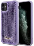 Guess GUHCN61PSFDGSU Sequin Script Metal Aizsargapvalks priek&scaron; iPhone 11 / Xr 6.1" / violets