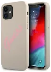 Guess GUHCP12SLSVSGP Silicone Vintage Aizsargapvalks priek&scaron; iPhone 12 mini 5,4" / pelēki rozā