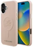 Case Karl Lagerfeld Initial & Metal Logo MagSafe Aizsargapvalks priek&scaron; iPhone 16 Plus / rozā