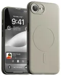 Mercury pusiau silikoninis telefono dėklas, skirtas iPhone 16e, akmens spalvos su MagSafe