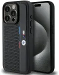 BMW BMHCP15L23PUPVK iPhone 15 Pro 6.1" juodas/black kietasis dėklas Perforated Tricolor Line