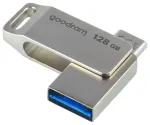 USB atmintinė 3.2 GOODRAM ODA3 SILVER 128GB TYPE-A+TYPE-C