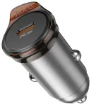 HOCO NZ16 automobilinis įkroviklis | 30W | PD, QC | USB-C | pilkas