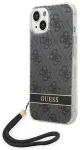 Guess GUOHCP14MH4STK Hardcase 4G Print Strap Aizsargapvalks priek&scaron; iPhone 14 Plus/15 Plus 6.7" / melns