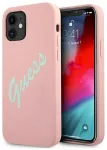 Guess GUHCP12SLSVSPG Silicone Vintage Hardcase Aizsargapvalks priek&scaron; iPhone 12 mini 5,4" / zaļi rozā