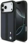 BMW M Perforated Stripe Case Logo MagSafe Aizsargapvalks priek&scaron; iPhone 17 Pro Max / tum&scaron;i zils