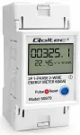 Qoltec Single-phase electronic energy consumption meter for DIN rail | RESET | periodic and continuous meter | 230V | 60A | LCD | LED | 2P