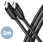 Axagon BUCM3-CM30AB duomenų perdavimo ir įkrovimo laidas | USB-C į USB-C | 3m