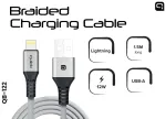 Quick QB-122 Braided Uzlādes un Datu kabelis USB uz Lightning 1.5m