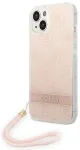 Guess GUOHCP14MH4STP Hardcase 4G Print Strap Aizsargapvalks priek&scaron; iPhone 14 Plus / 15 Plus 6.7" / rozā
