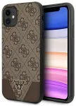 Guess GUHCN61PU4GHBR Hardcase 4G Triangle Collection Aizsargapvalks priek&scaron; iPhone 11 6,1" / Xr 6,1" / brūns