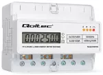 Qoltec Three-phase electronic meter | energy consumption meter for DIN rail | 400V | 100A | LCD | LED | 7P