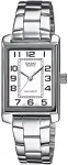 Casio Timeless LTP-1234PD-7BEG Sievie&scaron;u Pulkstenis 21mm Silver Case White Dial