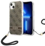 Guess GUOHCP14MH4STW Hardcase 4G Print Strap Aizsargapvalks priek&scaron; iPhone 14 Plus / 15 Plus 6.7" / brūns