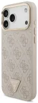 Guess PU Leather 4G Strass Triangle Logo Gold Frame MagSafe Case Aizsargapvalks priek&scaron; iPhone 18 Pro Max / rozā
