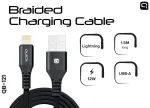 Quick QB-121 Braided Uzlādes un Datu kabelis USB uz Lightning 1.5m