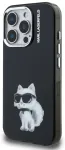 Karl Lagerfeld IML Aquarelle Choupette Case Aizsargapvalks priek&scaron; iPhone 15 Pro Max / melns