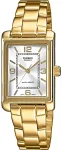 Casio Timeless LTP-1234PG-7AEG Sievie&scaron;u Pulkstenis 21mm Gold Case Silver Dial
