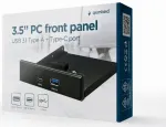 Gembird FDI3-U3C-01 Iek&scaron;ējais 3.5" priek&scaron;ējais panelis USB 3.1 Type-A + Type-C Port / melns