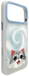 NIMMY case BIG EYED LYING SILVER SHADED CAT compatible with MagSafe for IPHONE 18 Pro Max/17 Pro Max grey