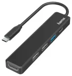 Hama USB-C 5 prievadų &scaron;akotuvas 00200117 juodas