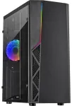 Inter-Tech spēļu korpuss B-02 120mm RGB ventilators, LED sloksne retail