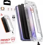 Tel Protect Dust-Free Easy Fit Privacy Full Glue 6D grūdintas apsauginis stiklas telefonui Samsung Galaxy S25 Ultra (S938) (privatumo efektas) (suderinama su pir&scaron;tų atspaudų jutikliu po ekranu) (2 vnt