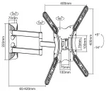 Equip sieninis laikiklis 23"-55"/1TFT su 4 sąnariais 30Kg sw retail